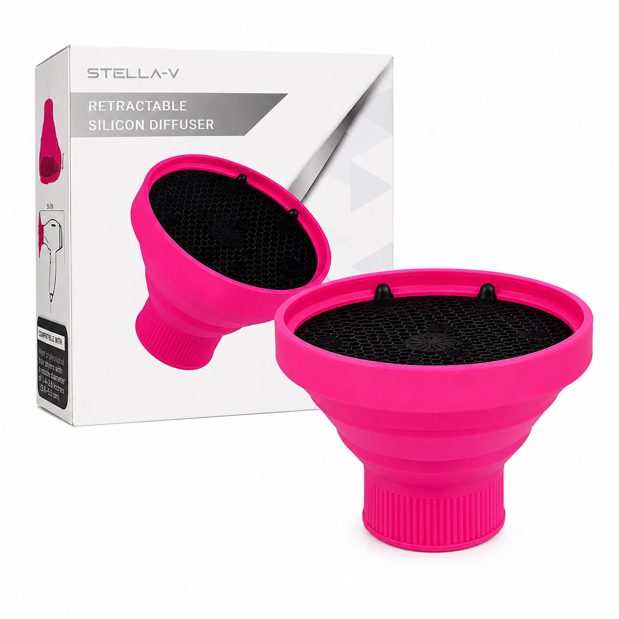 Stella-v Hair Dryer Diffuser Attachment, Universal Adjustable Blow Dryer Diffuser for Curly Hair, Wavy Hair and Natural Hair,Hair Dryer Nozzles,purple/pink/blue