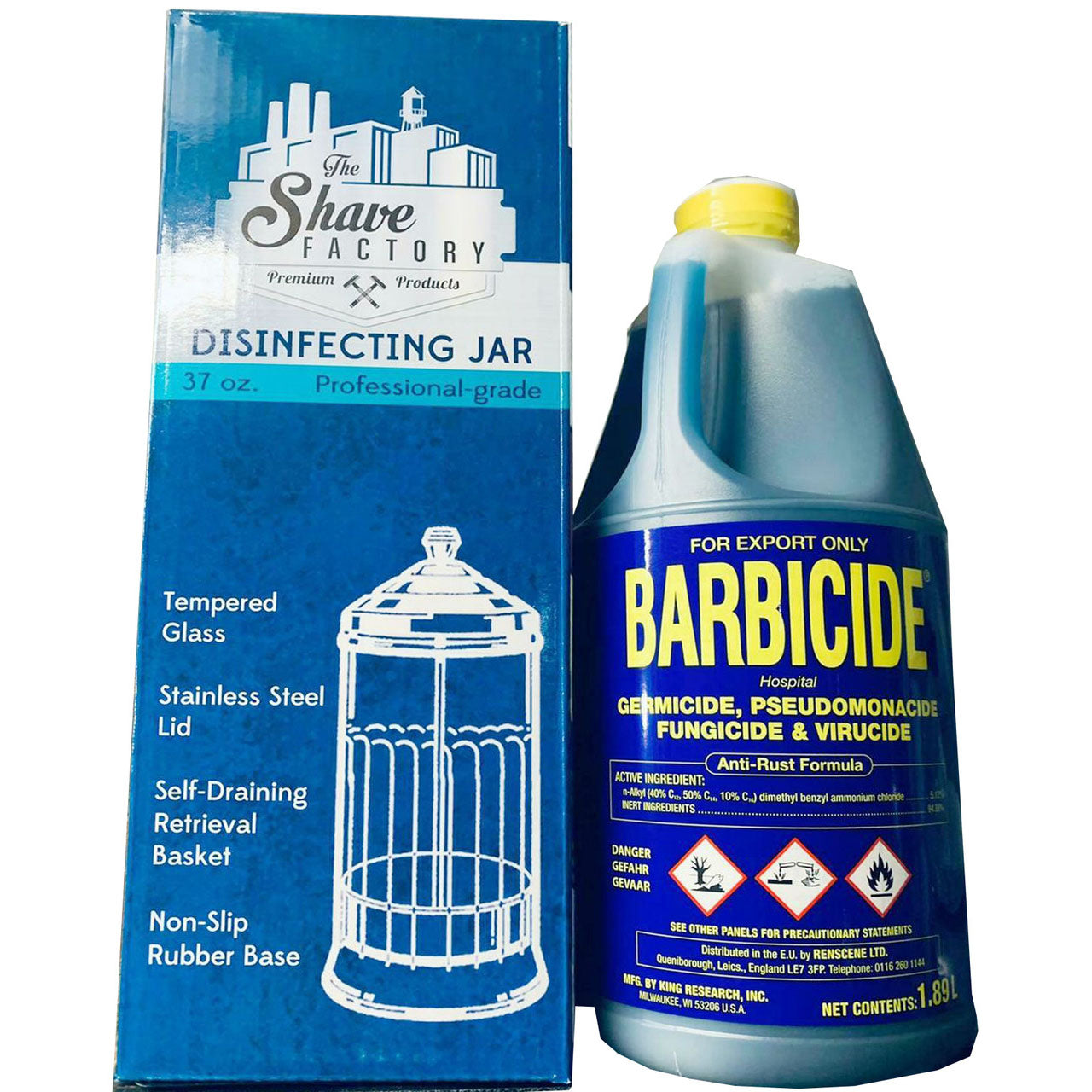 BARBICIDE Disinfectant Large Concentrate Solution Germicidal 1.89L + Large Jar- Next Day Delivery