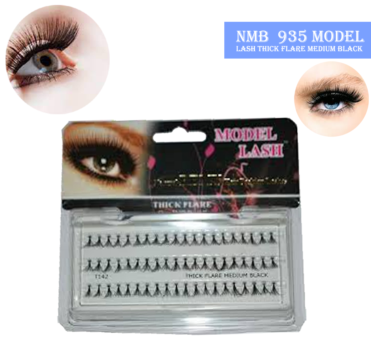 MODEL LASH Natural Remy Hair Fashion Individual Lashes FLARE MEDIUM BLACK