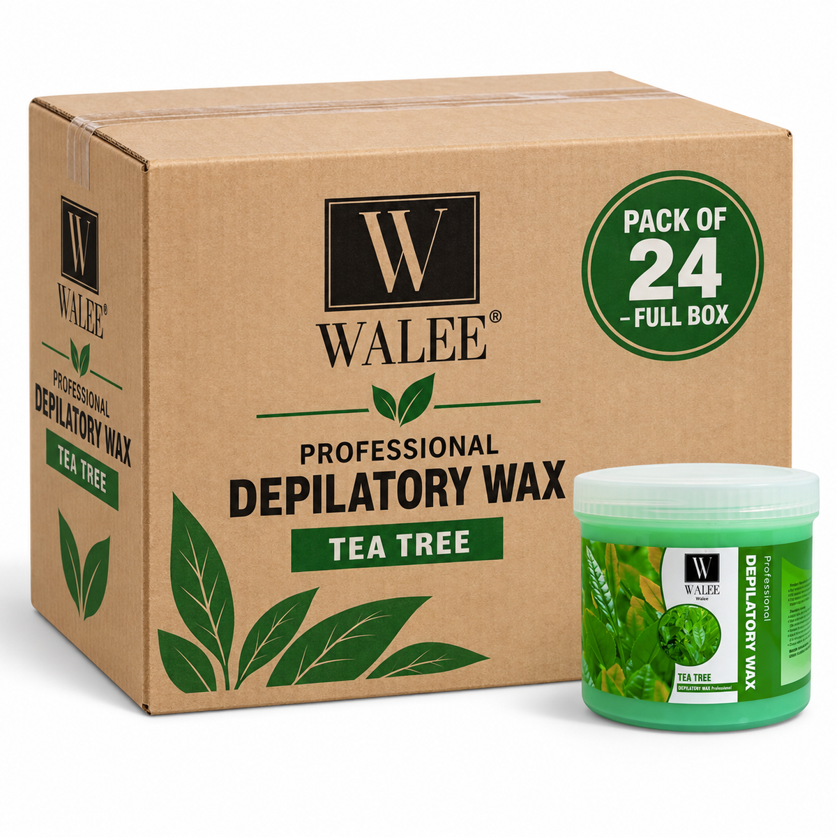 Walee Professional Tea Tree Depilatory Wax – Salon Body Hair Removal Wax 500g