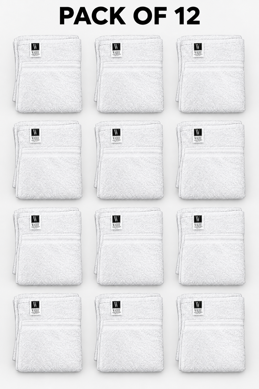 Walee Professional Salon &amp; Barber Towels – Soft, Absorbent and Reusable (White)
