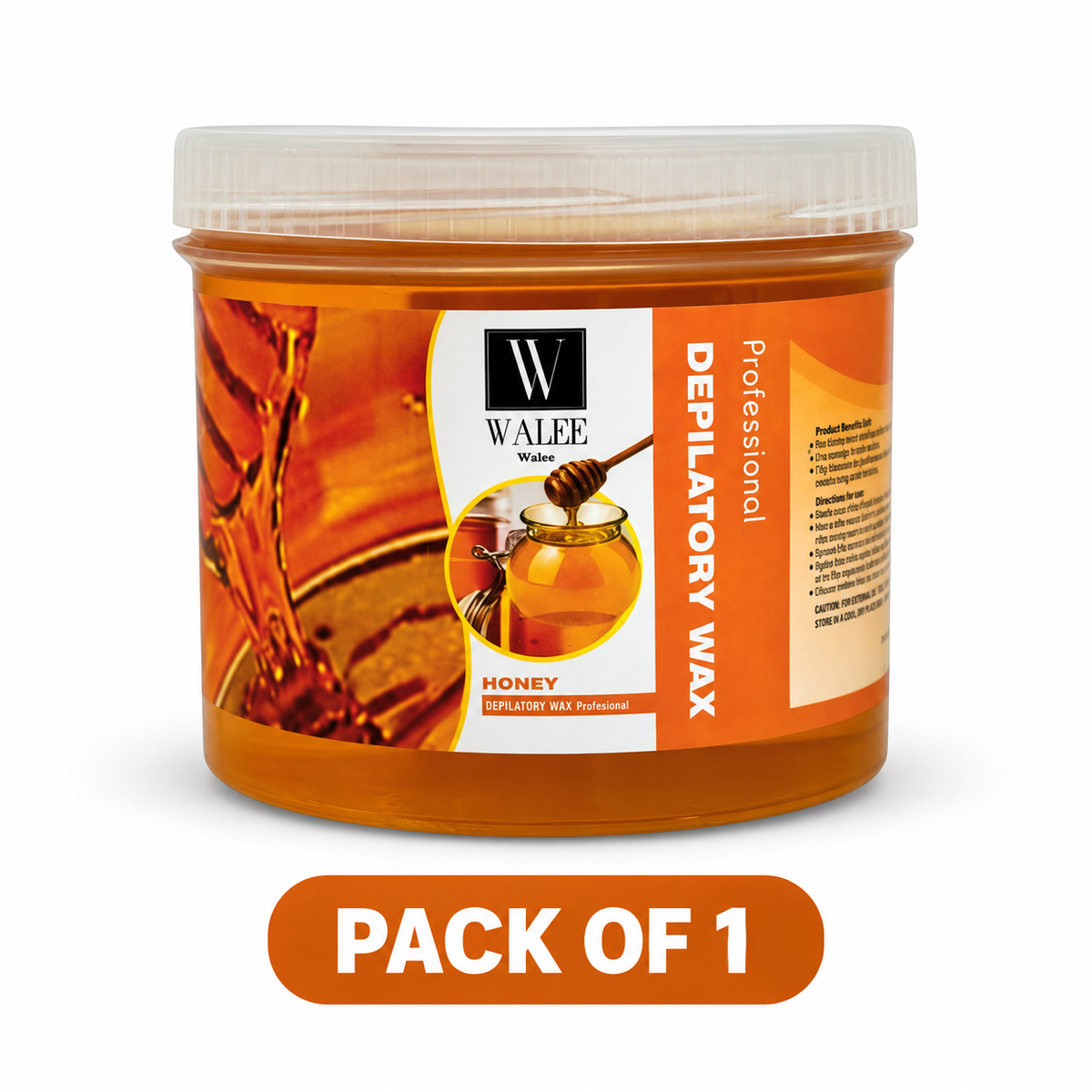Walee Professional Honey Depilatory Wax – Salon Body Hair Removal Wax 500g