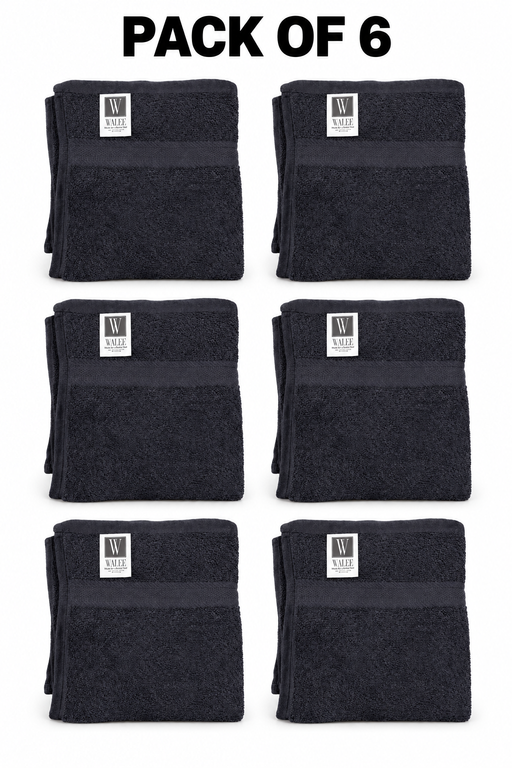Walee Professional Salon &amp; Barber Towels – Soft, Absorbent and Reusable (Black)
