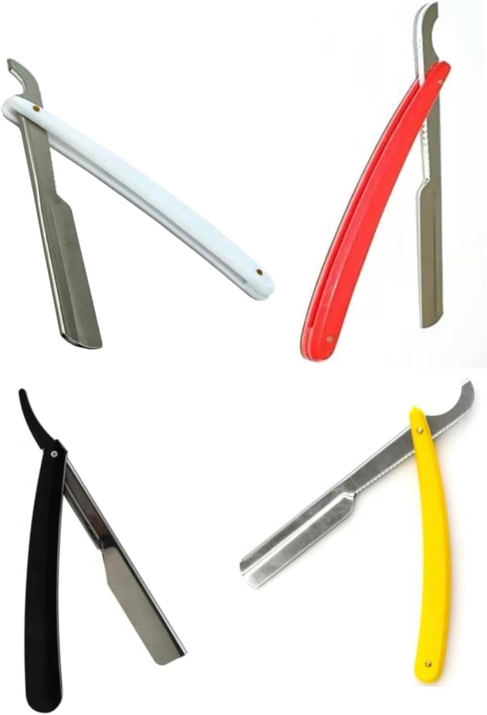 Professional Straight Razor Turkish Barber Style Black, White, Red and Yellow (4 Colours) 4Pcs of Mix Colour & 12Pcs Full Box