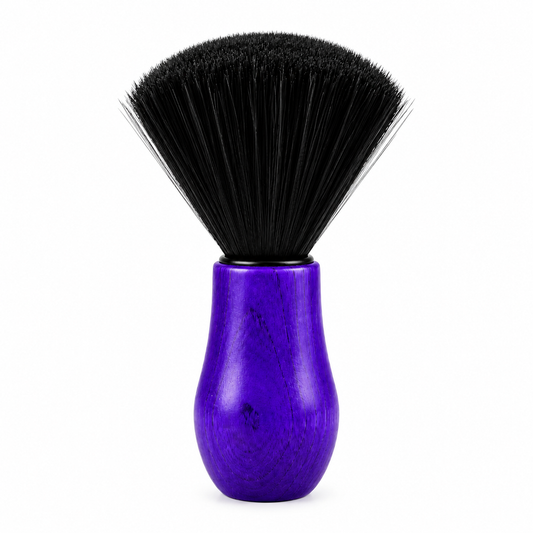 NMB Professional Purple Wooden Neck Duster Brush – Soft Black Bristle Barber Hair Cleaning Brush