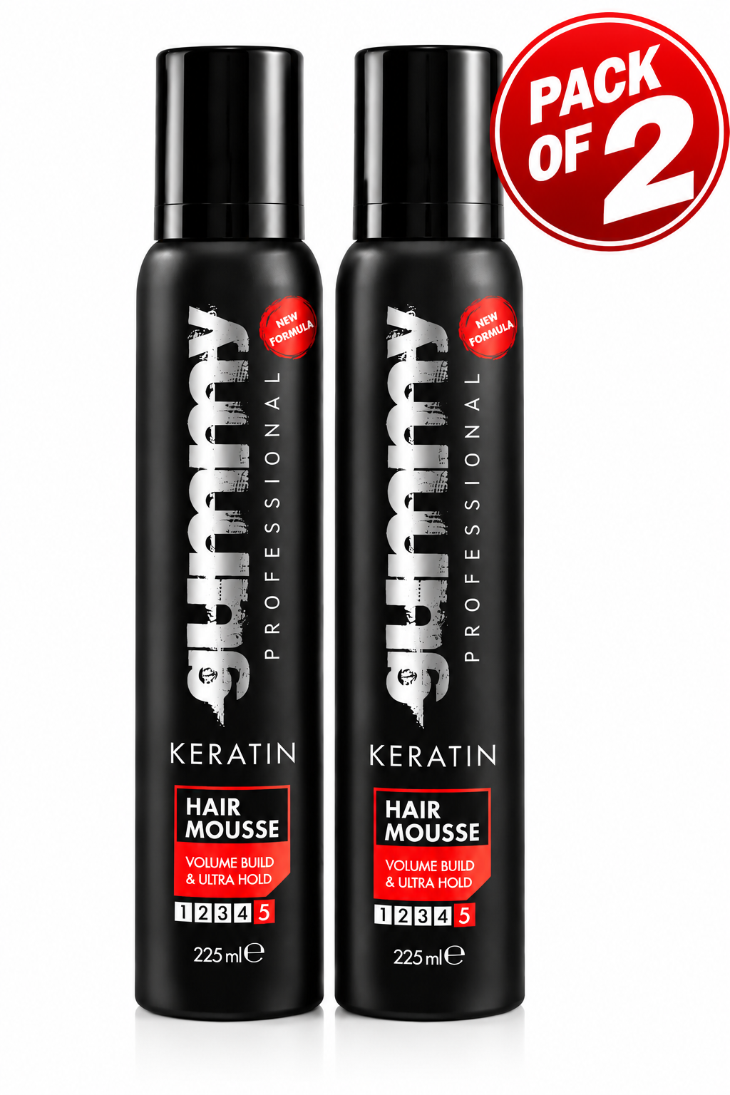 Gummy Professional Keratin Hair Mousse 225ml – Volume Build &amp; Ultra Hold