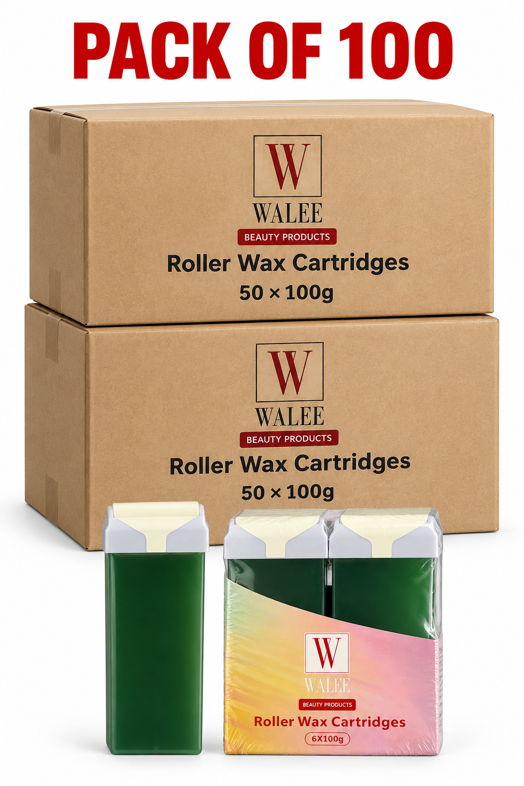 Walee Professional Roller Wax Cartridge – Smooth Hair Removal for Salon and Home Use (Aloe Vera)