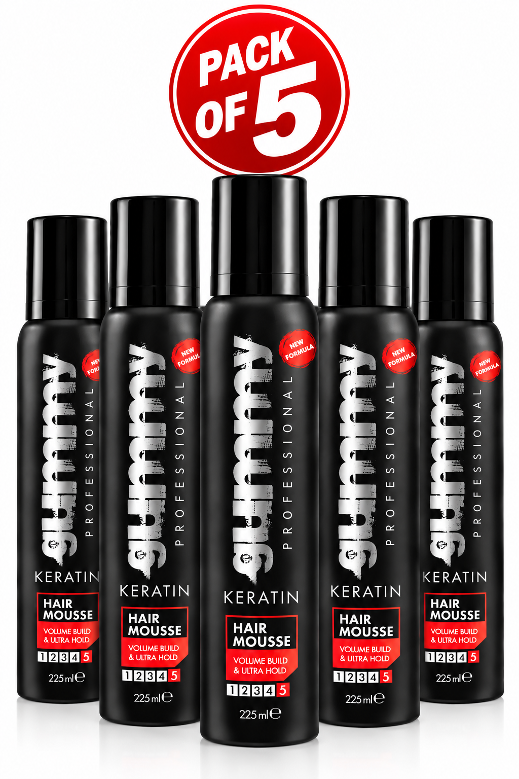 Gummy Professional Keratin Hair Mousse 225ml – Volume Build &amp; Ultra Hold