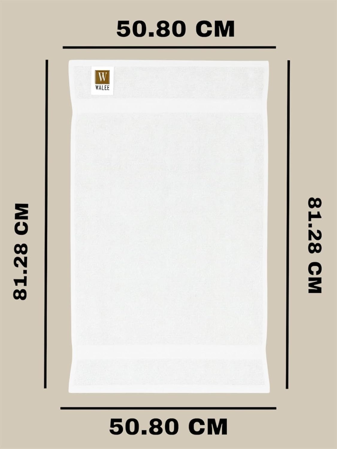 Walee Towels- Salon Towel, 12Pcs (50.80 x 81.28cm) Highly Absorbent Cotton Barber Towels for Head, Gym, Beauty, Spa, & Home Hair Care, White