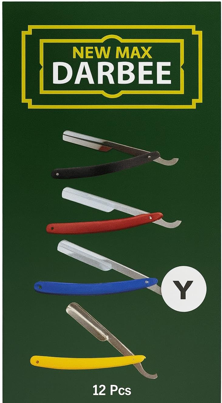 Professional Straight Razor Turkish Barber Style Black, White, Red and Yellow (4 Colours) 4Pcs of Mix Colour & 12Pcs Full Box