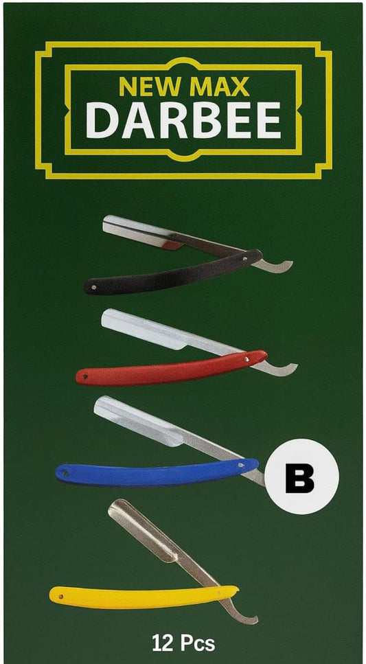 Professional Straight Razor Turkish Barber Style Black, White, Red and Yellow (4 Colours) 4Pcs of Mix Colour & 12Pcs Full Box