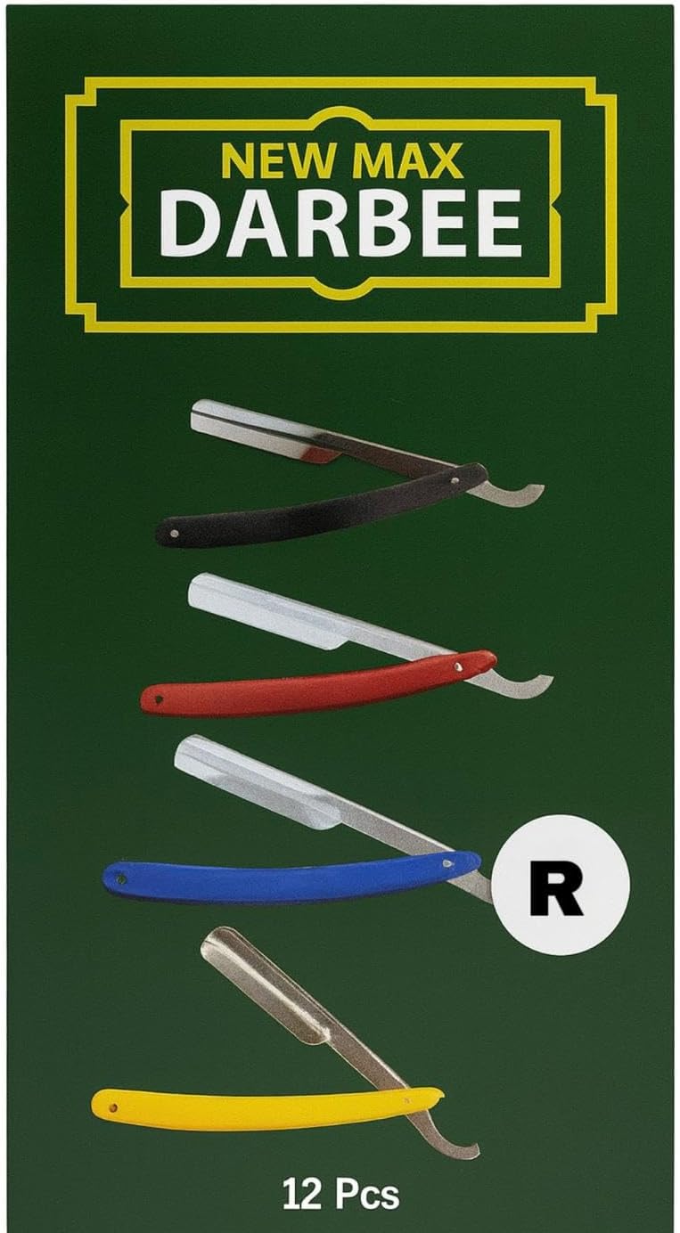 Professional Straight Razor Turkish Barber Style Black, White, Red and Yellow (4 Colours) 4Pcs of Mix Colour & 12Pcs Full Box