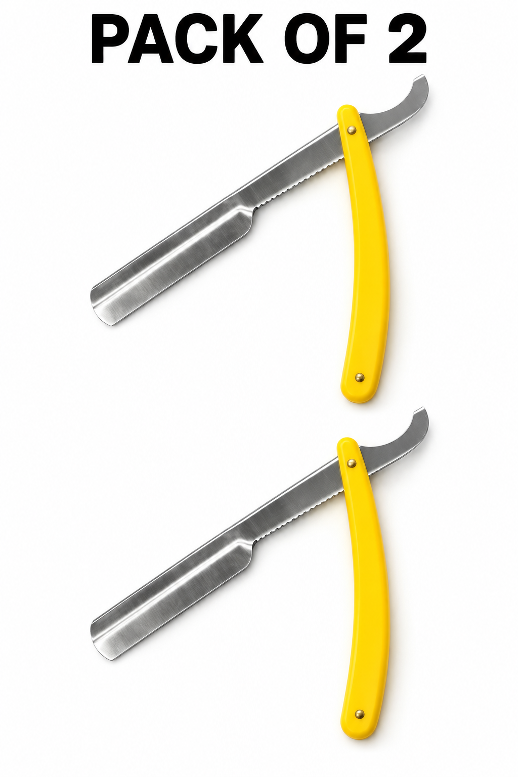 Professional Turkish Barber Razor – Folding Shavette with Replaceable Blade Holder- Yellow