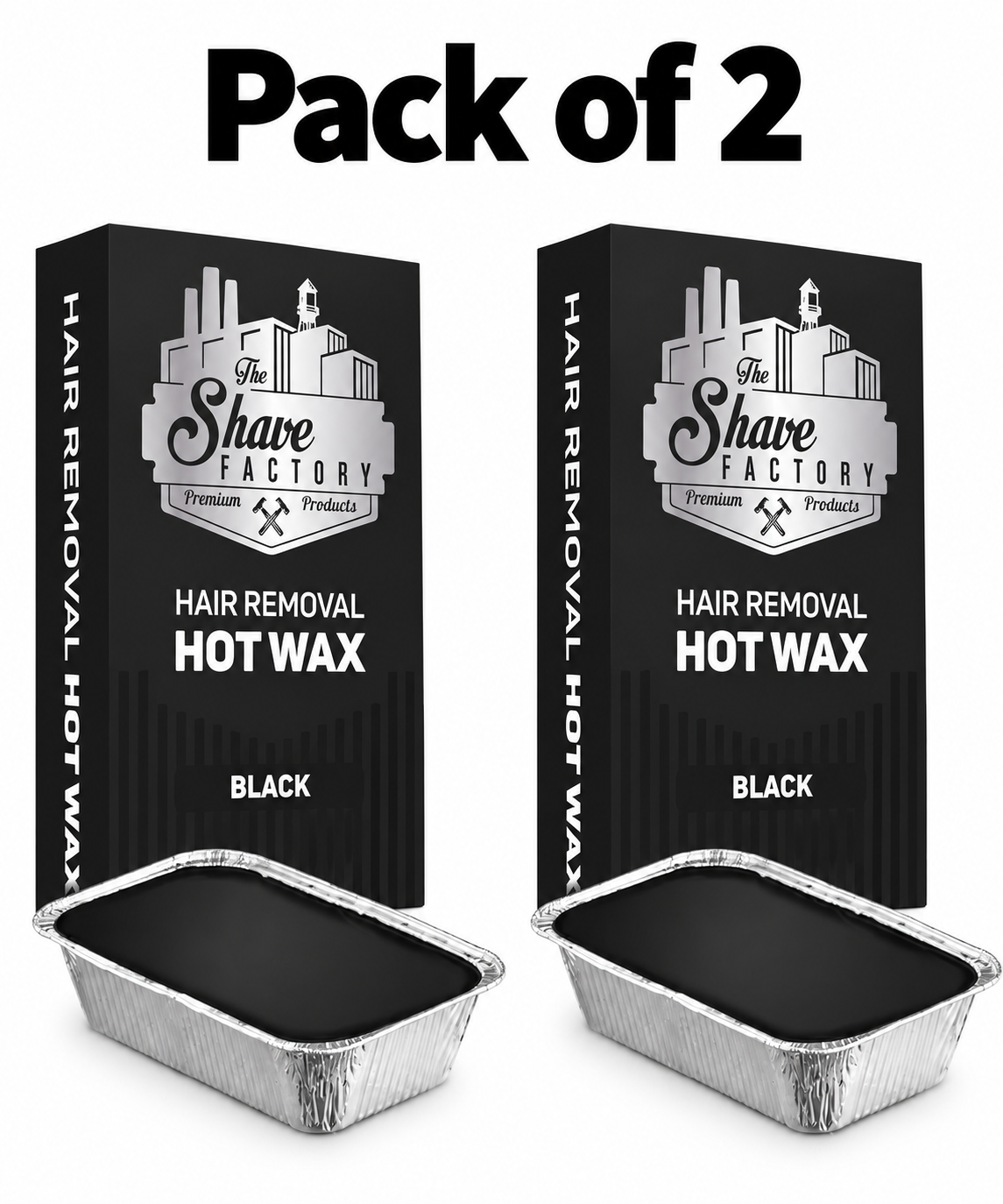 The Shave Factory Black Hot Wax – Hair Removal Wax Tray- Black