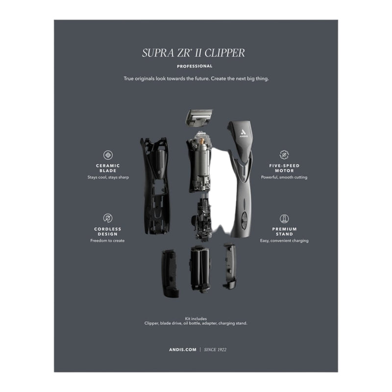 Andis • Supra ZR II Detachable Blade Clipper Cordless