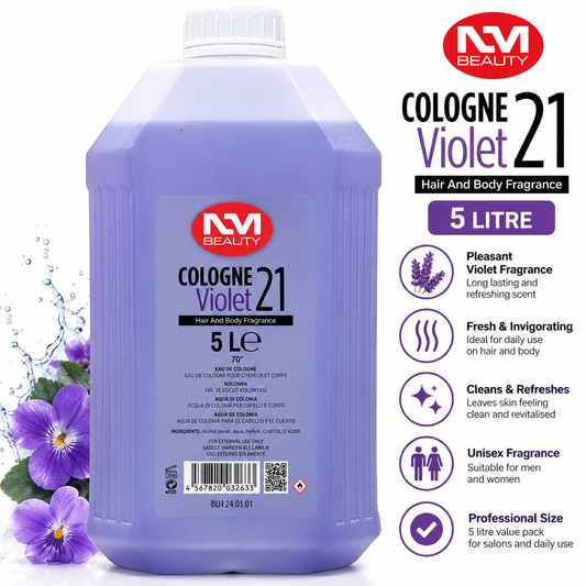 NM Beauty Violet 21 Cologne 5L – Professional Barber Hair &amp; Body Fragrance