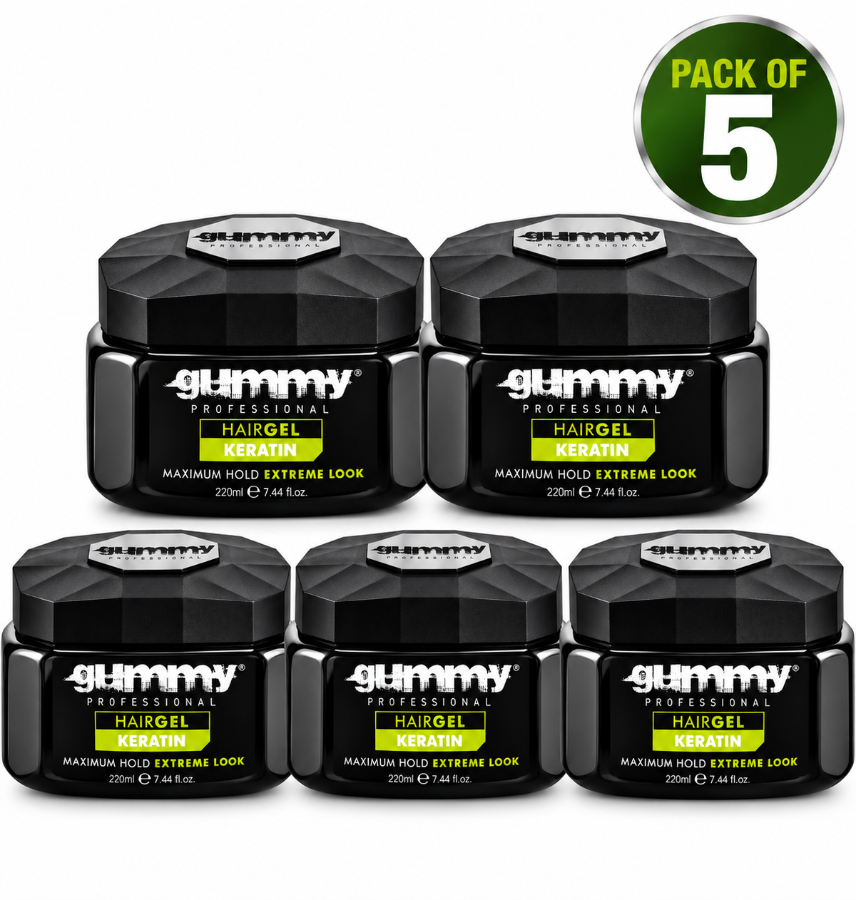 Gummy Professional Hair Gel Keratin 220ml – Maximum Hold Extreme Look Styling Gel