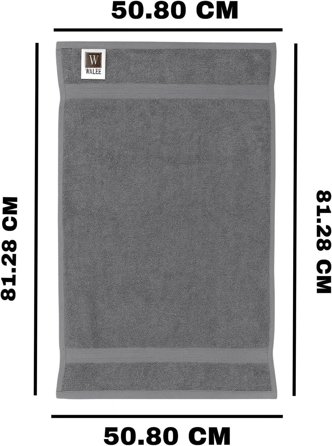 Walee Towels- Salon Towel, 12Pcs (50.80 x 81.28cm) Highly Absorbent Cotton Barber Towels for Head, Gym, Beauty, Spa, & Home Hair Care, Grey