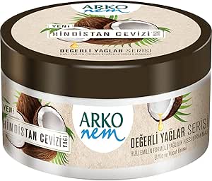 Arko NEM Luxurious Moisturising Cream | Coconut Milk Formula | 250Ml Tub | Lightweight Suitable For Daily Use
