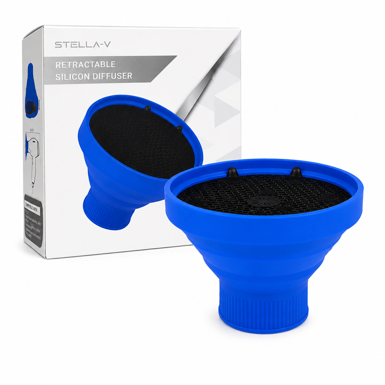 Stella-v Hair Dryer Diffuser Attachment, Universal Adjustable Blow Dryer Diffuser for Curly Hair, Wavy Hair and Natural Hair,Hair Dryer Nozzles,purple/pink/blue
