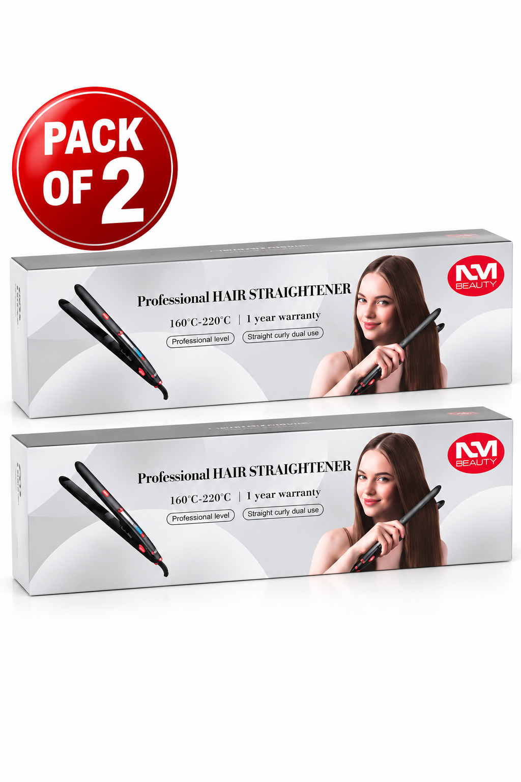 NM Beauty Professional Hair Straightener – Adjustable 160°C–220°C | Straight &; Curl Styling Tool