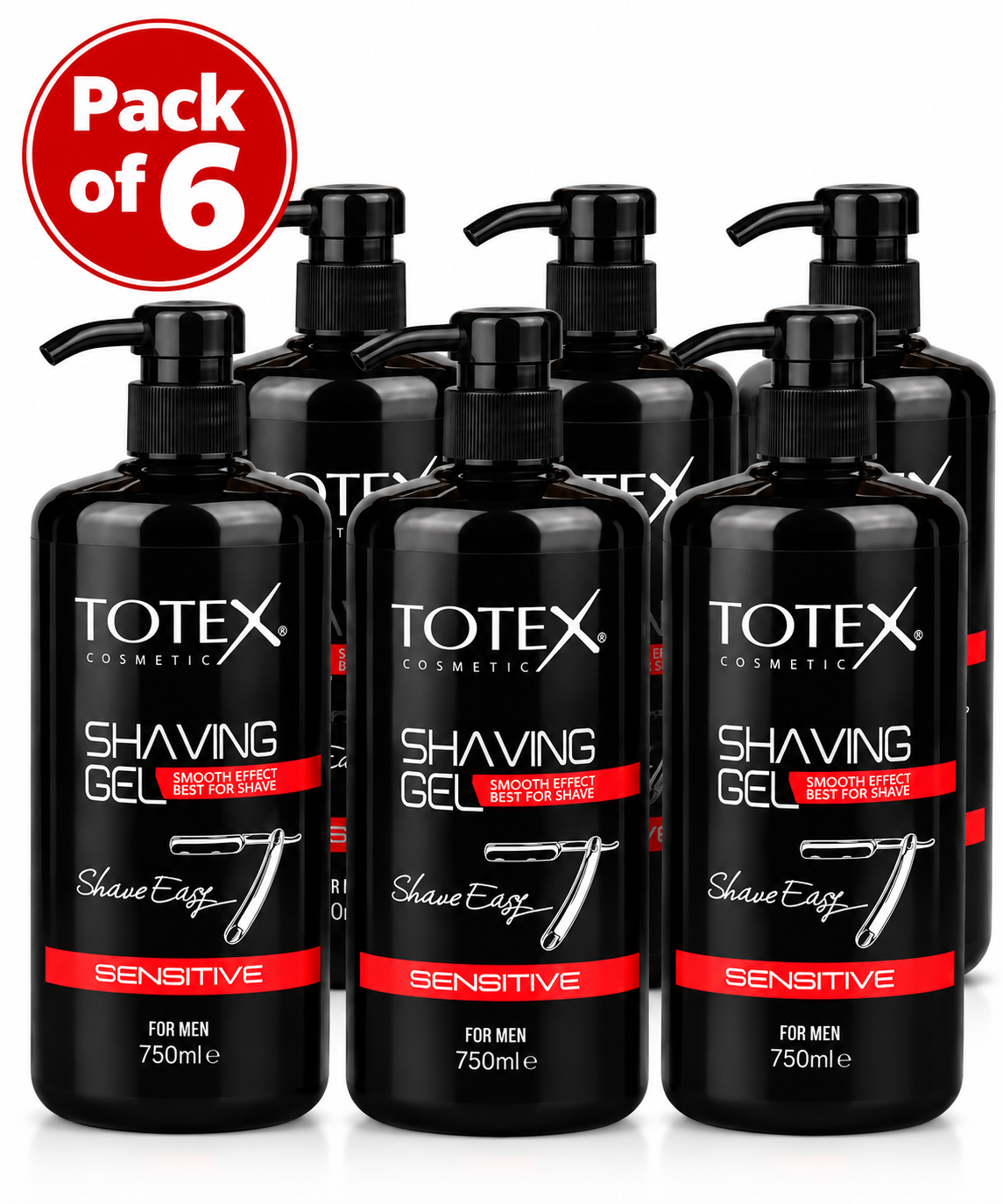 Totex Cosmetic Sensitive Shaving Gel 750ml – Professional Barber Shave Gel