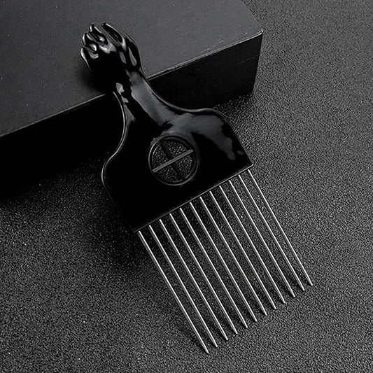 Afro Comb Plastic With Metal Handle
