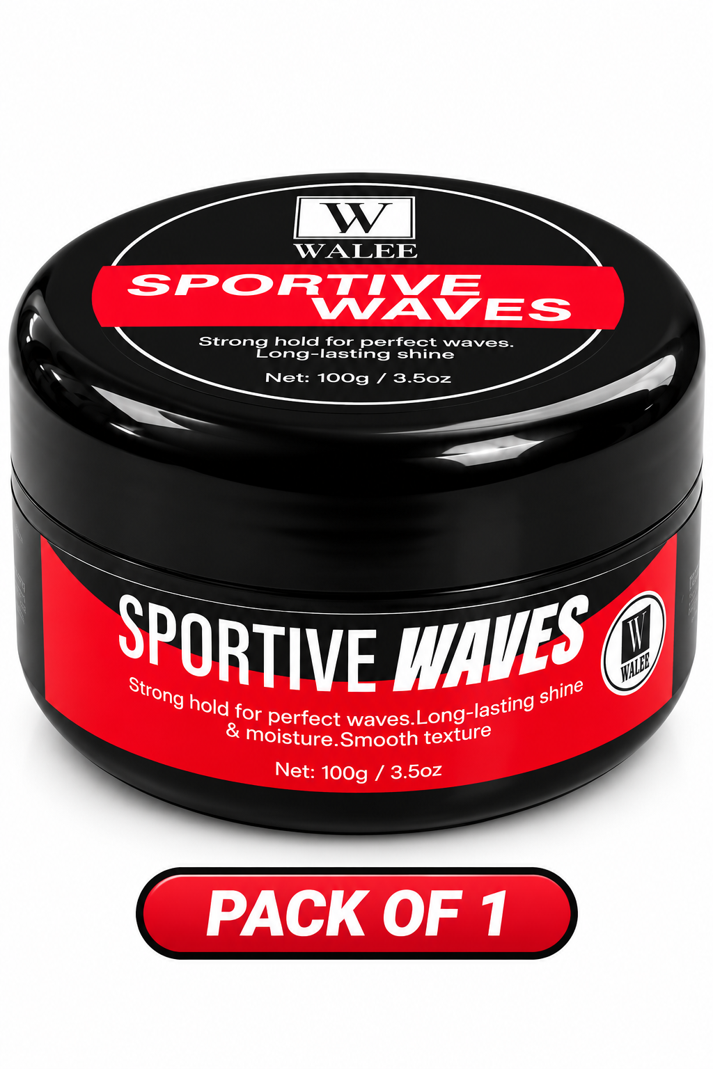 Walee Sportive Waves 100g – Strong Hold Hair Styling Wax for Defined Waves, Shine &; Smooth Texture