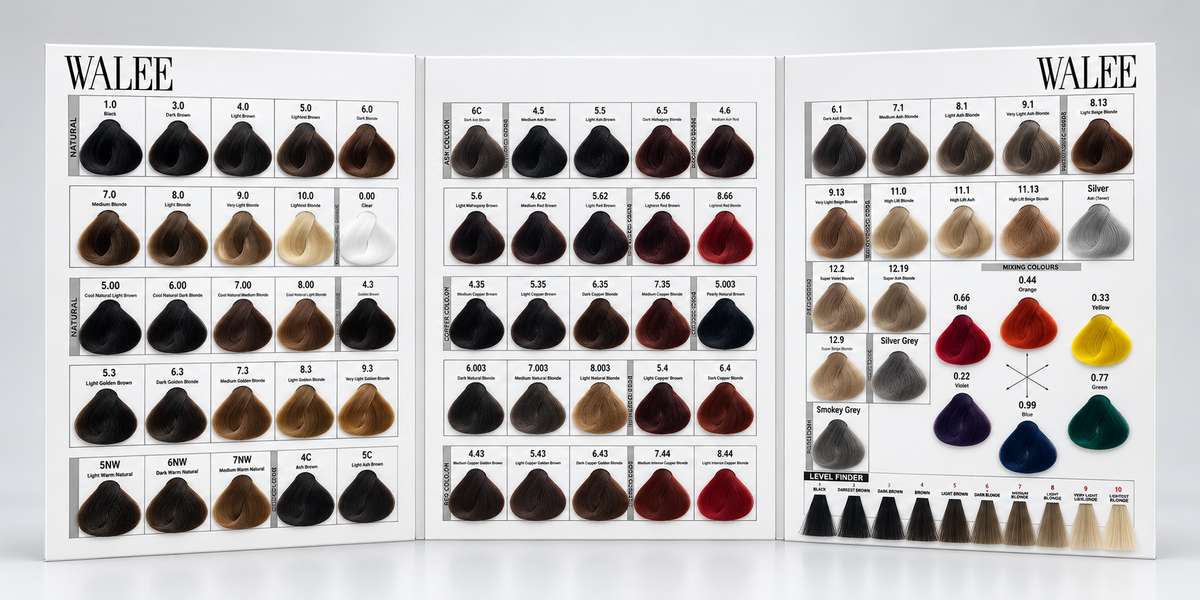 Walee Professional Hair Colour Shade Chart