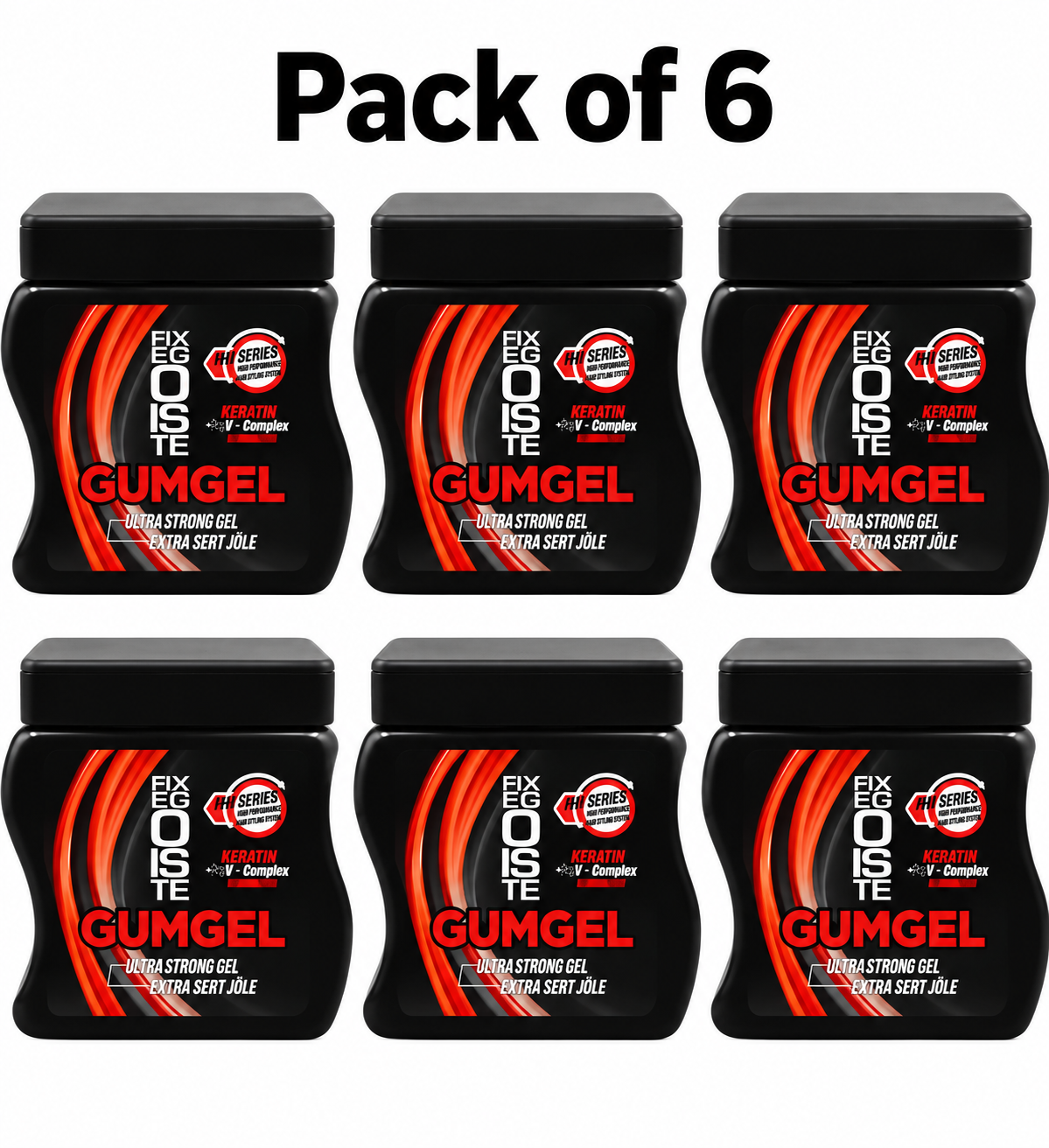 Fix Egoiste Gumgel Ultra Strong Hair Styling Gel with Keratin + V-Complex- 750 ml