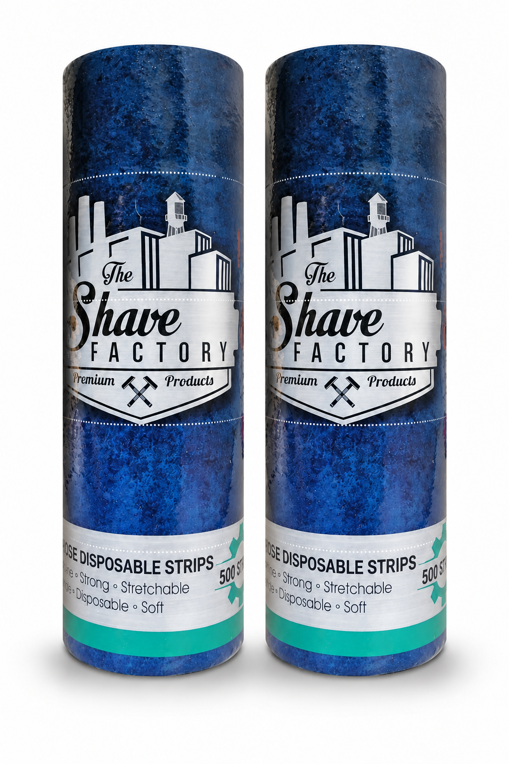 The Shave Factory Disposable Neck Strips | 100 Strips per Roll- Blue/White