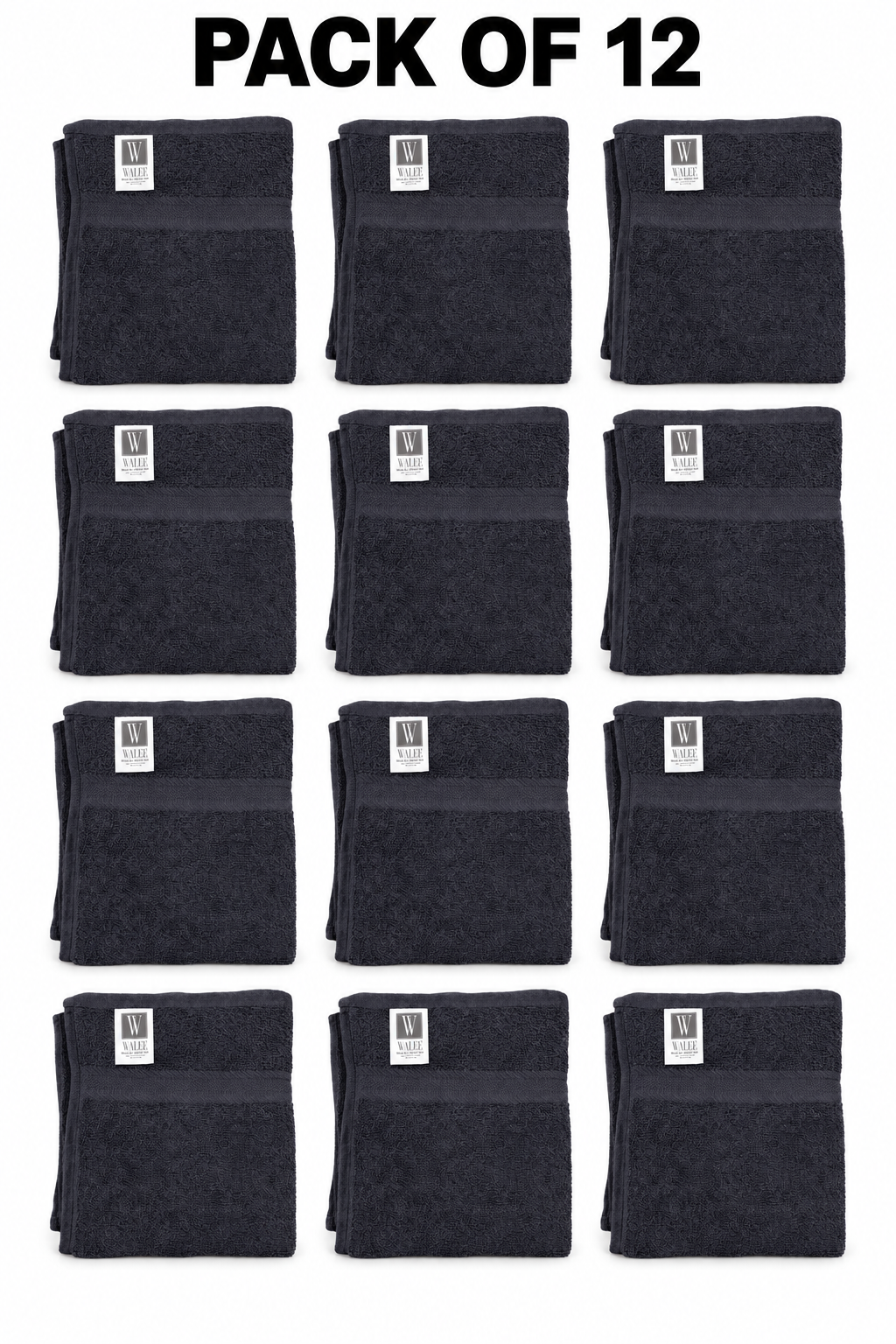 Walee Professional Salon &amp; Barber Towels – Soft, Absorbent and Reusable (Black)