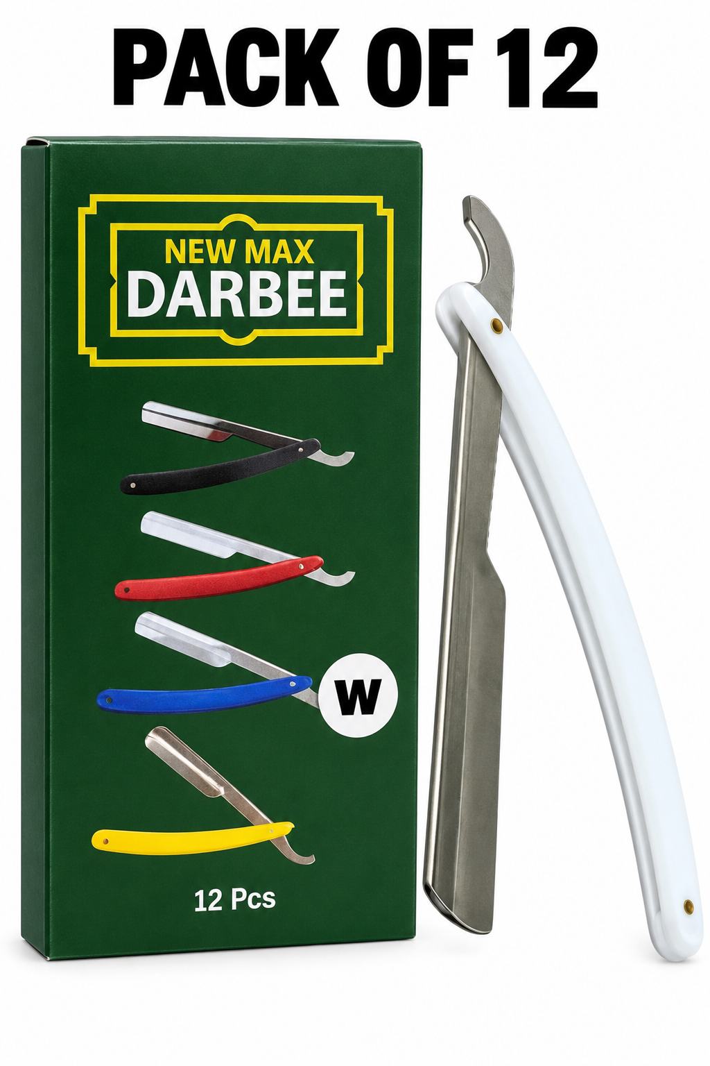 Professional Turkish Barber Razor – Folding Shavette with Replaceable Blade Holder- White