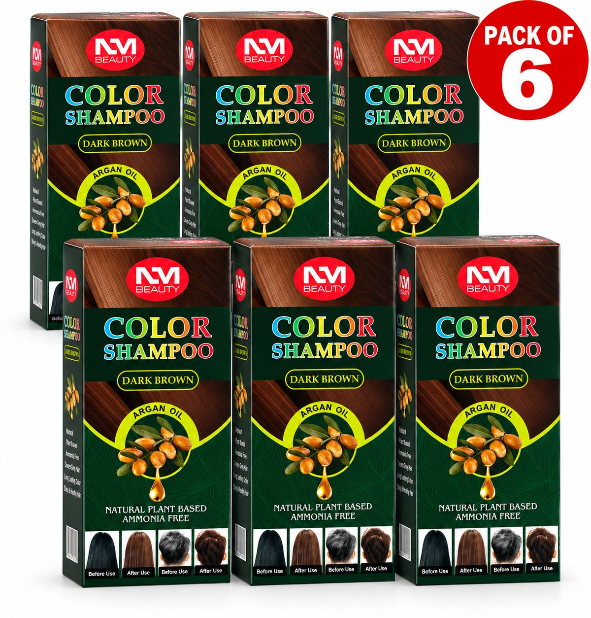NMB Colour Shampoo with Argan Oil 250ml | Hair Colour Shampoo | Dark Brown