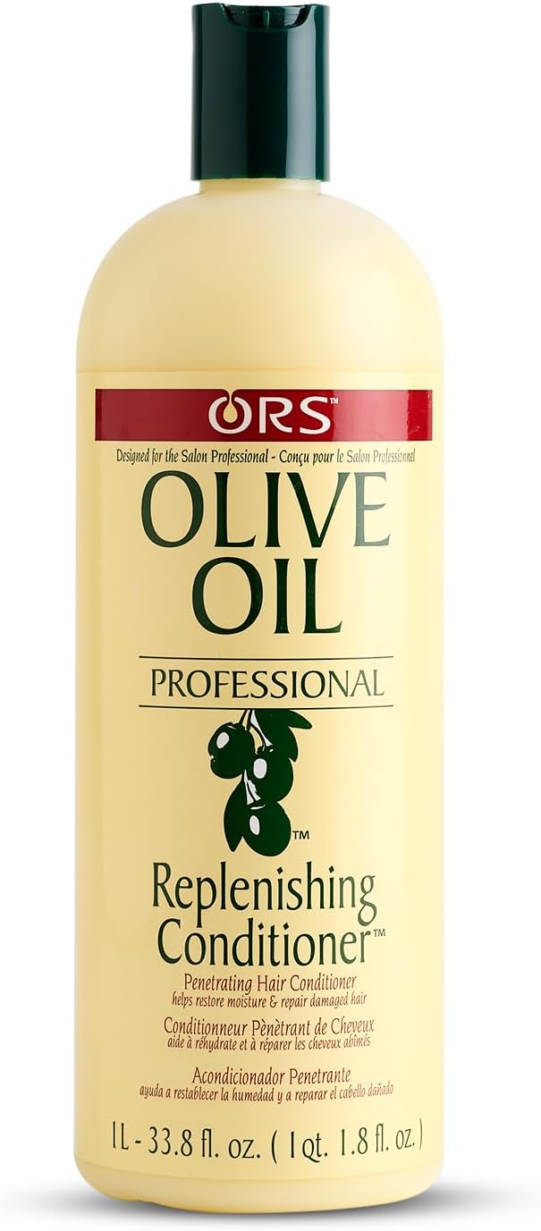 ORS Olive Oil Professional Replenishing Conditioner - 33.8 Ounce (Pack of 1), For Detangle, Smooth & Strong Hair From Root To Tip