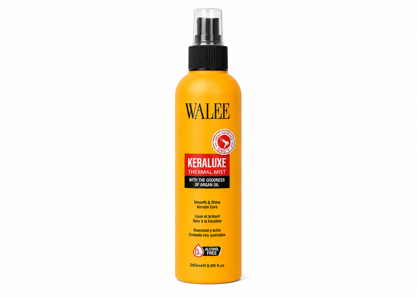 Walee Keraluxe Thermal Mist Heat Defence Spray With the Goodness of Argan Oil, Smooth & Shine, Keratin Care, Alcohol Free, 265ml