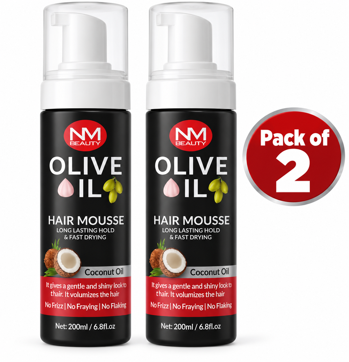 NM Beauty Hair Styling Keratin Hair Mousse With Coconut, 200ml