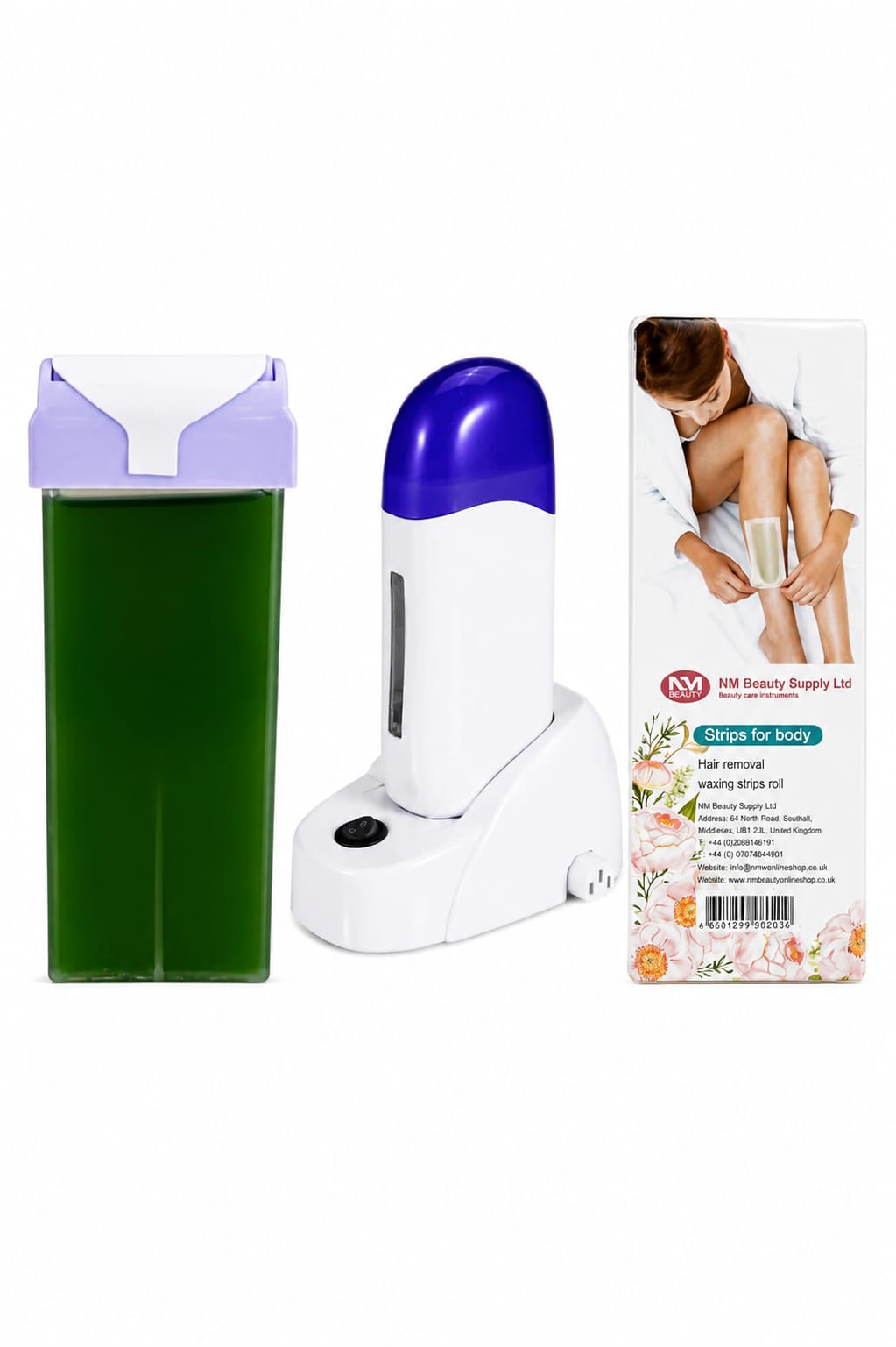 Walee Professional Roll-On Waxing Kit for Hair Removal (Roller Wax Heater+Wax Strips+Roller Wax)