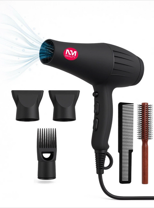 NMB Hair Dryer Professional Ionic Hairdryer with 1 Afro com 2 Hair Dryer comb, Cool Shot Button, Hairdryers for Women & Man