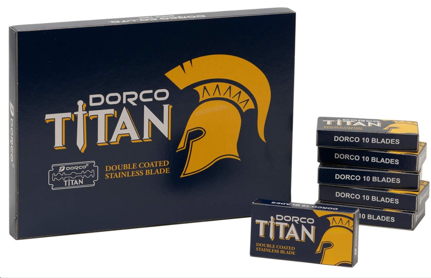 Dorco Titan Double Edge Stainless Blade (10 Packets of 10 Blades)100 blades.