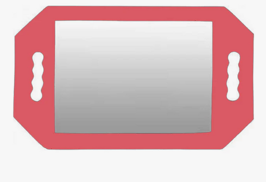 Barbertrade Hairdressing Foam Mirror with Double Handle - Black Handheld Lightweight Mirror for Barbers and Hair Salons - Back of Head Haircuts View Mirror