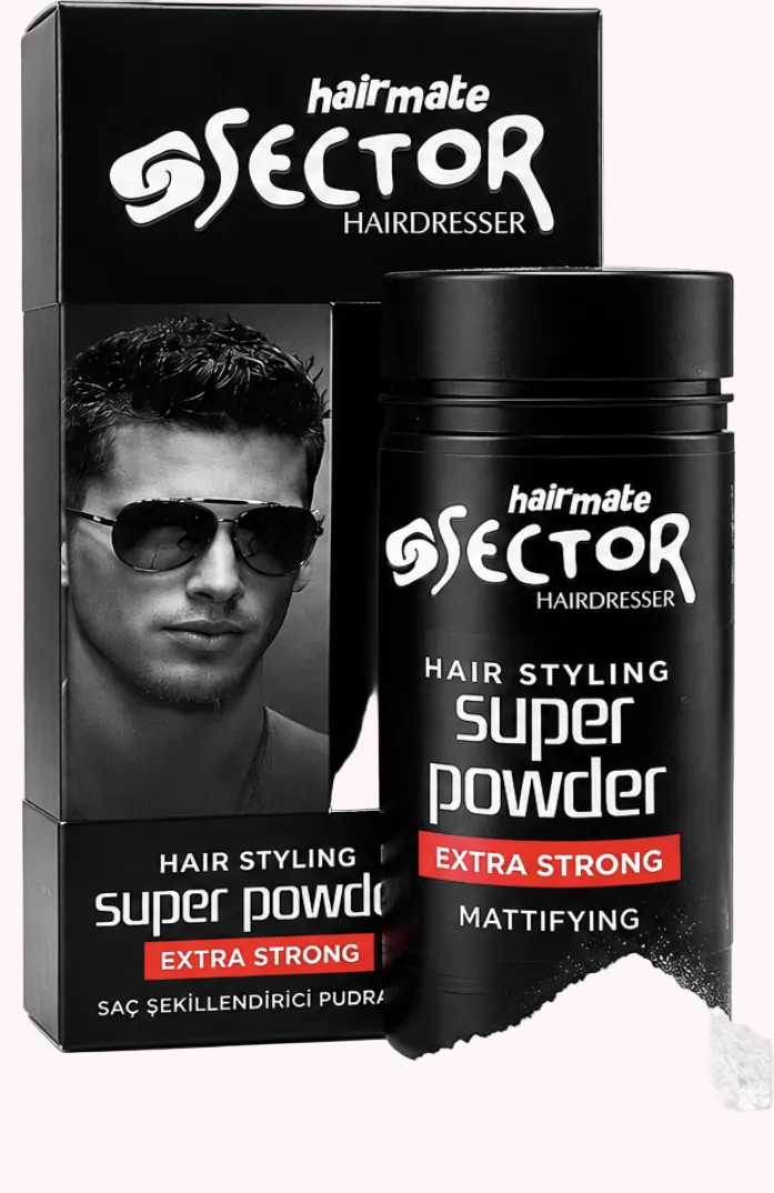 Hairmate Sector Hair Styling Super Powder Extra Strong Hold – Mattifying Hair Volumising Powder for Men, Natural Matte Finish, Instant Texture & Volume, Professional Barber Styling Powder