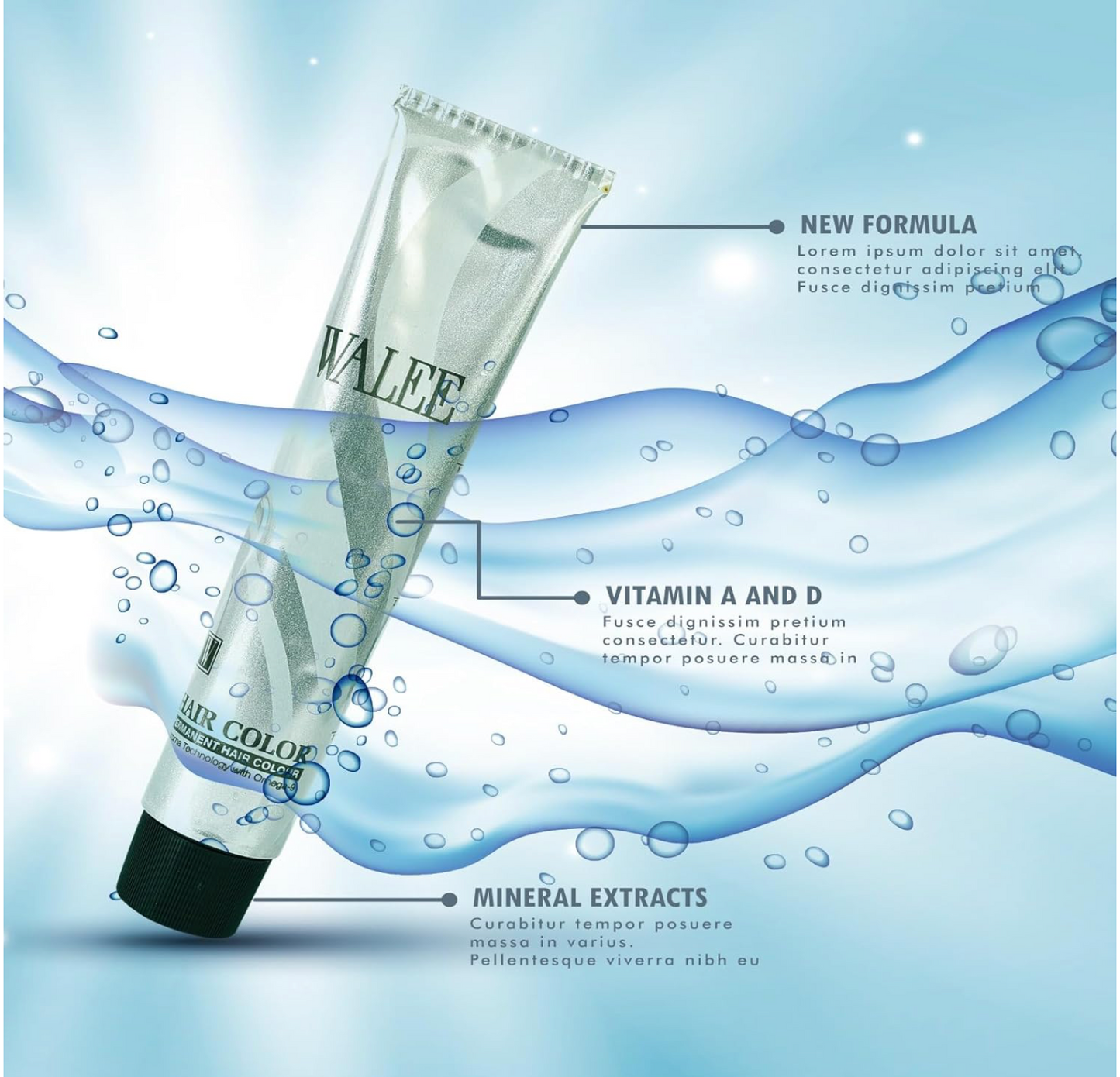 Walee Professional Permanent Hair Colour, 100ml Tube, 72 Shades (0.00 Blonde Booster, 100ml)