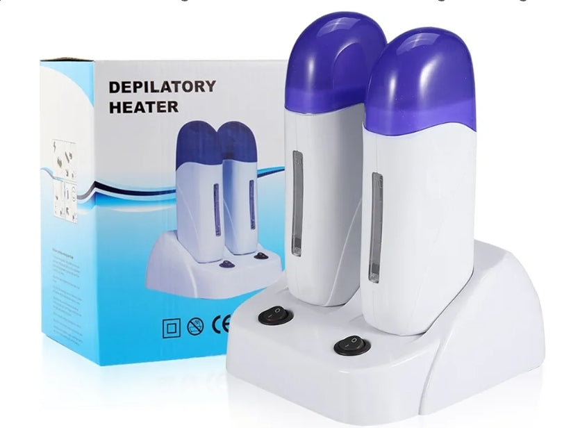 Electric Roll On Wax Warm Machine, Roll on Wax Heater Depilatory Wax Warmer Waxing Kit for Hair Removal Cartridge Melting Waxing Machine with Base for Home and Salon
