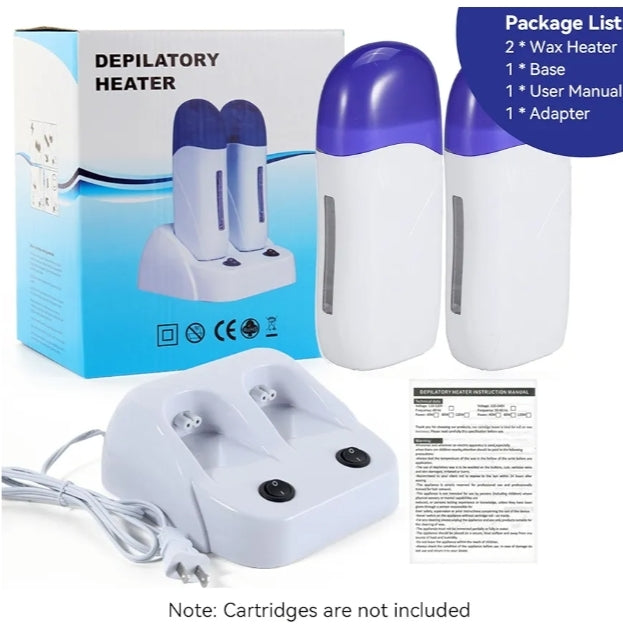 Electric Roll On Wax Warm Machine, Roll on Wax Heater Depilatory Wax Warmer Waxing Kit for Hair Removal Cartridge Melting Waxing Machine with Base for Home and Salon