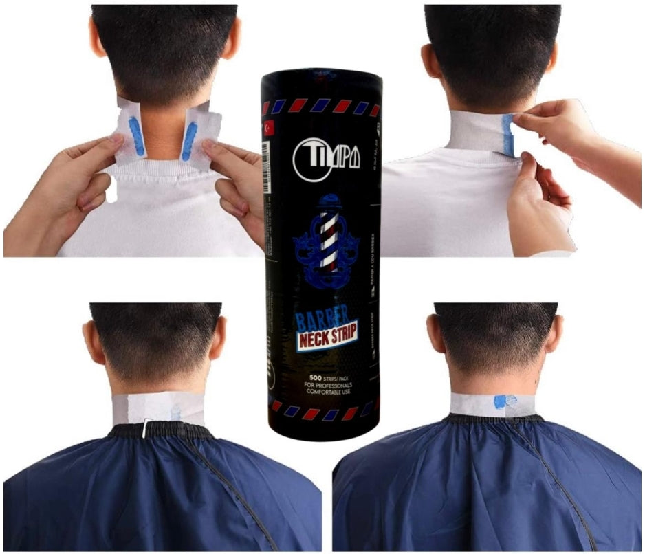 Timpa Professional Barber Neck Strips,5 x 100 Rolls Pack - Hygienic Black Neck Strips - Essential Hairdressing Supplies for Salons and Barbers,5 x 100pcs  Colour: White