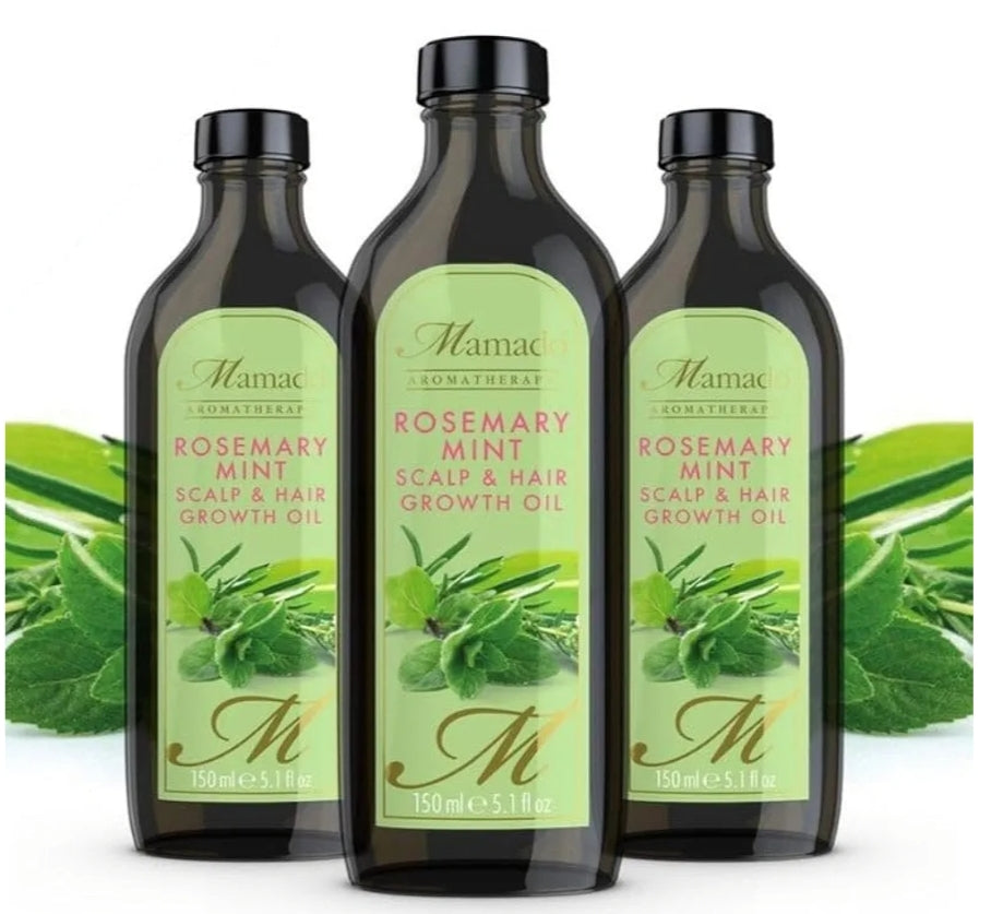 Mamado 100% Pure Rosemary Mint Scalp & Hair Growth Oil – Nourishing Oil for Hair Roots, Restores Damaged Hair Cells, Targets Receding Hairline - Hydrates Hair and Reduces Breakage