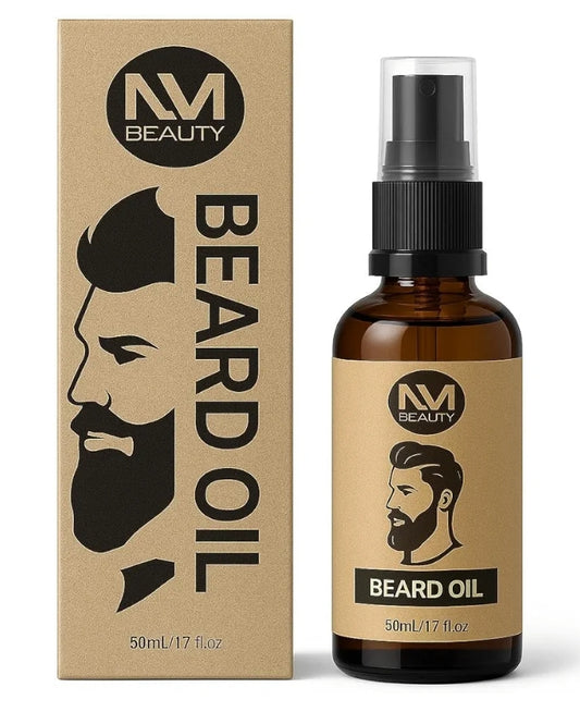 NM Beauty Professional Skincare Original Beard Oil - Argan Oil - Beard Moisturiser For Softer & Shining, Men's Beard Grooming, 50ml