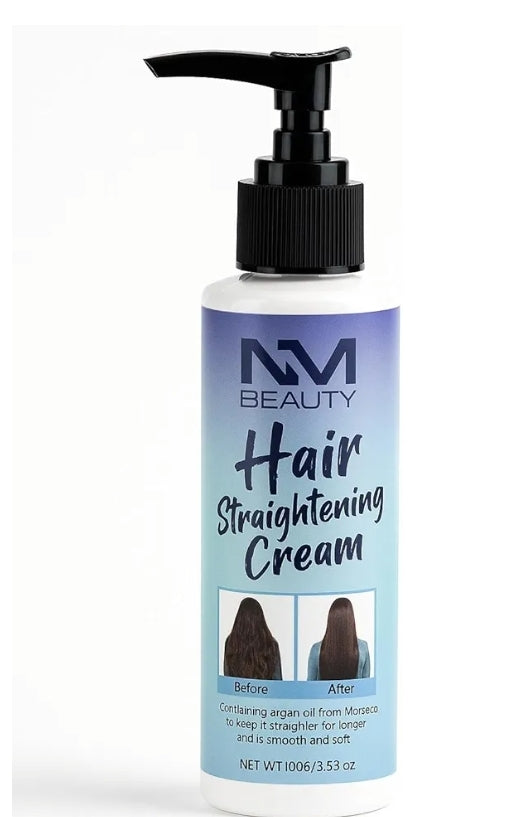 NM Beauty- Hair Straightening Cream With Heat Protection - Containing Argan Oil From Morocco And Keratin, Instantly Straightens And Is Smooth & Soft - 100g