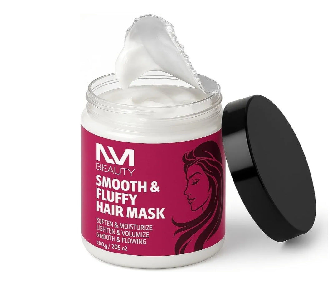 NM Beauty Professional Smooth & Fluffy Hair Mask - Soften & Moisturize, Lighten & Volumize, Smooth & Flowing - 200g - Prevent Breakage & Colour Fade, For Shiny Hair, Prevent Damaged Hair